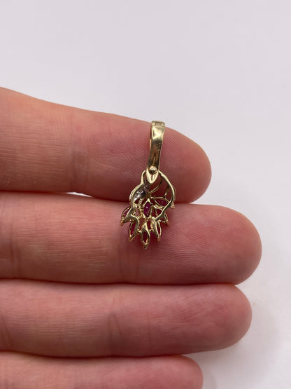 9ct gold ruby and diamond pendant
