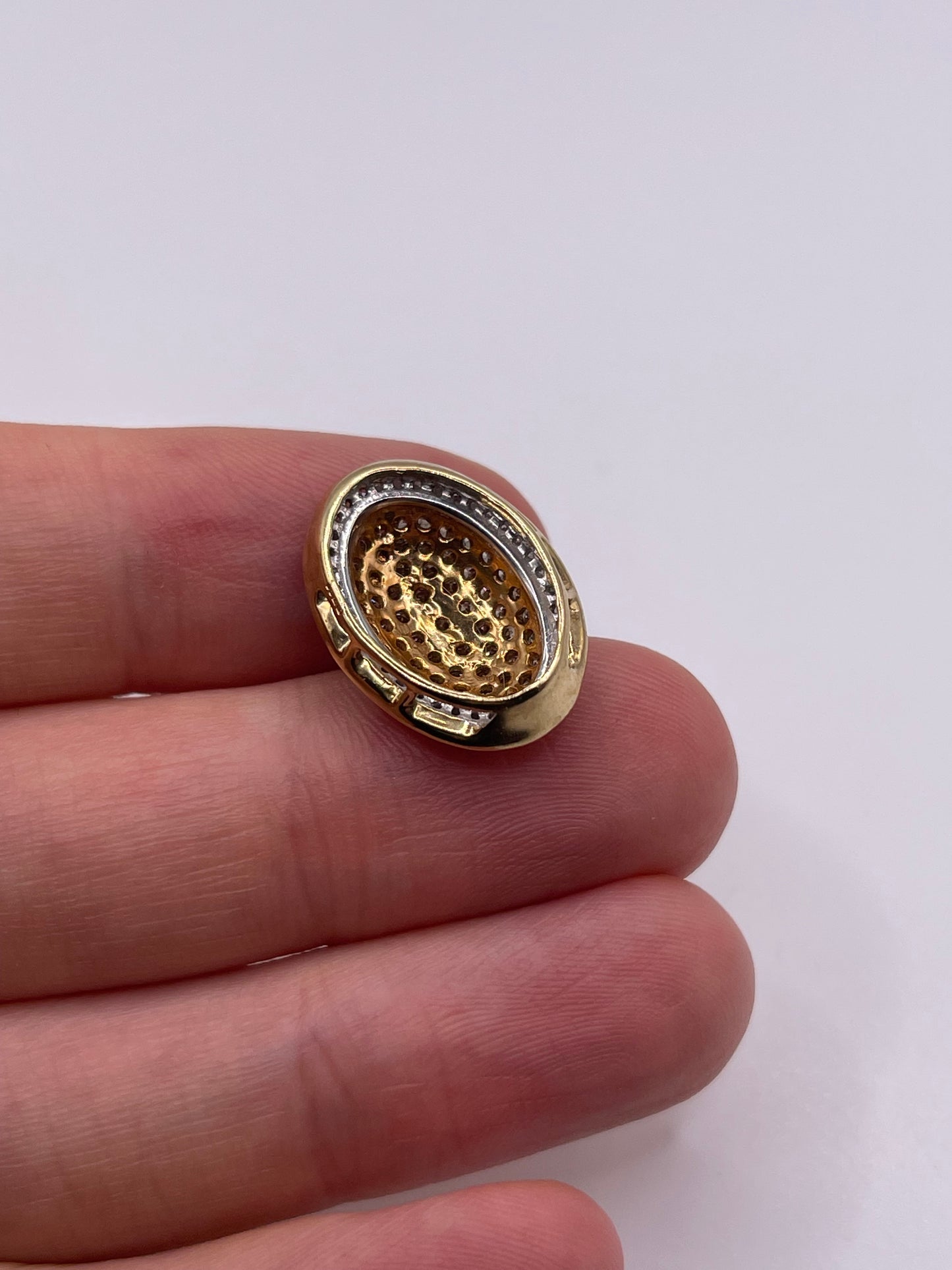 9ct gold diamond cluster pendant