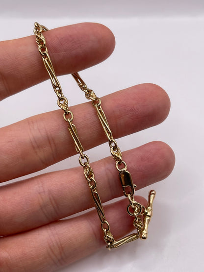 9ct gold t bar bracelet