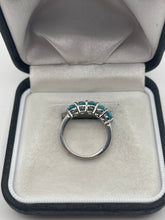 Load image into Gallery viewer, Silver blue apatite ring
