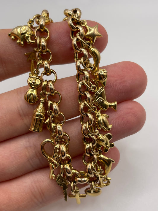 9ct gold charm bracelet