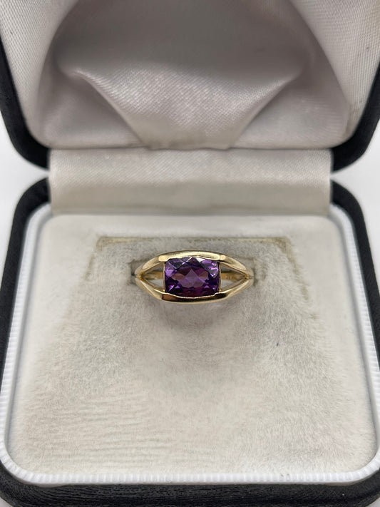 9ct gold amethyst ring