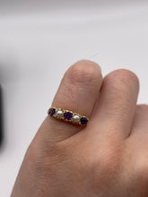Load image into Gallery viewer, 9ct gold amethyst and pearl ring
