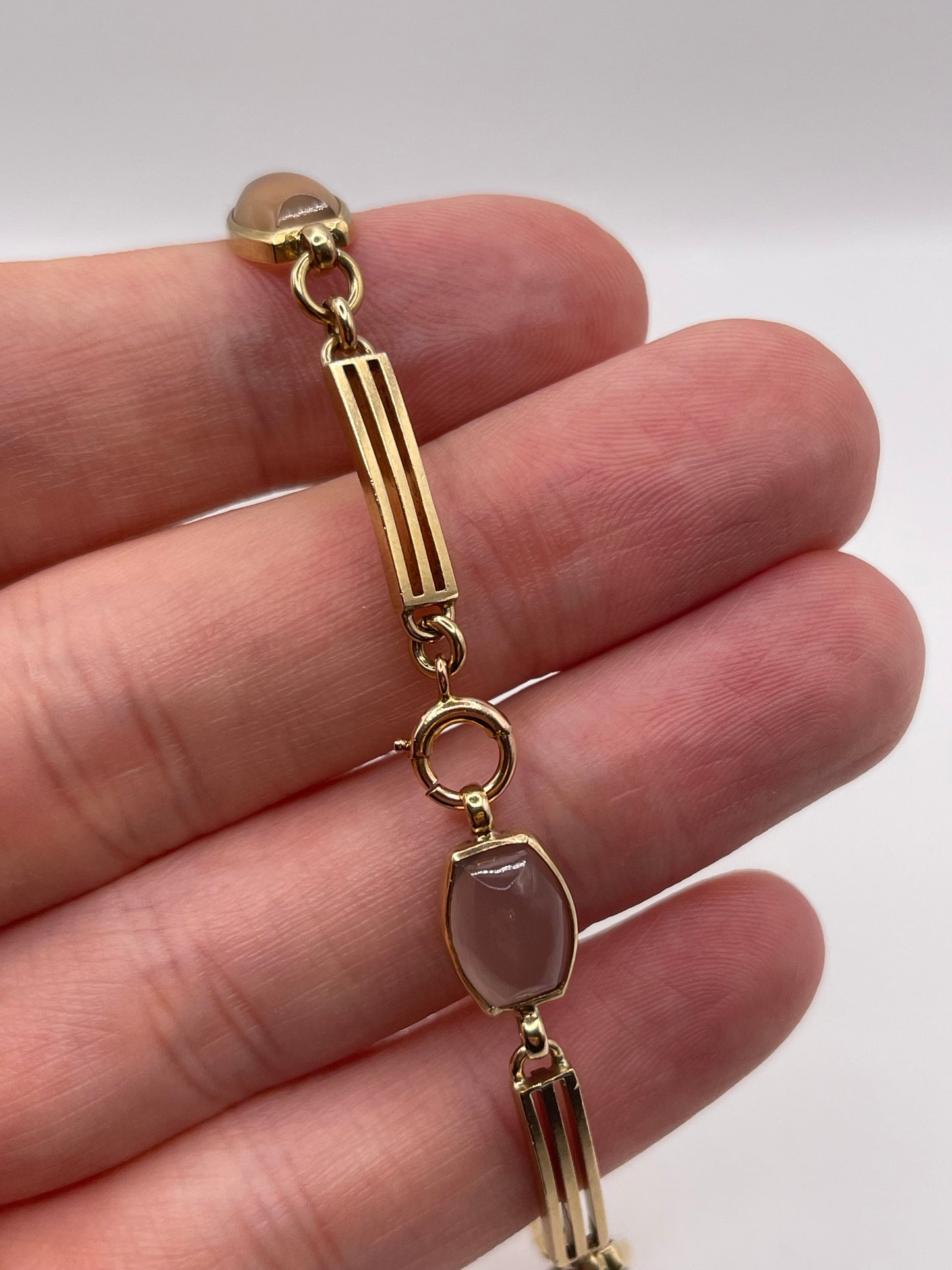 9ct gold charlcedony bracelet
