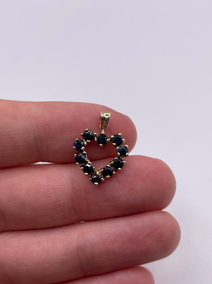 9ct gold sapphire heart pendant