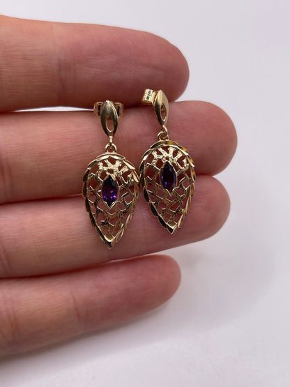 9ct gold amethyst earrings