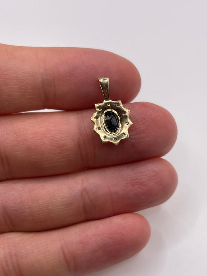 9ct gold sapphire and diamond pendant