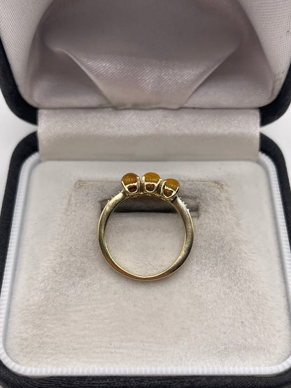 9ct gold opal and diamond ring