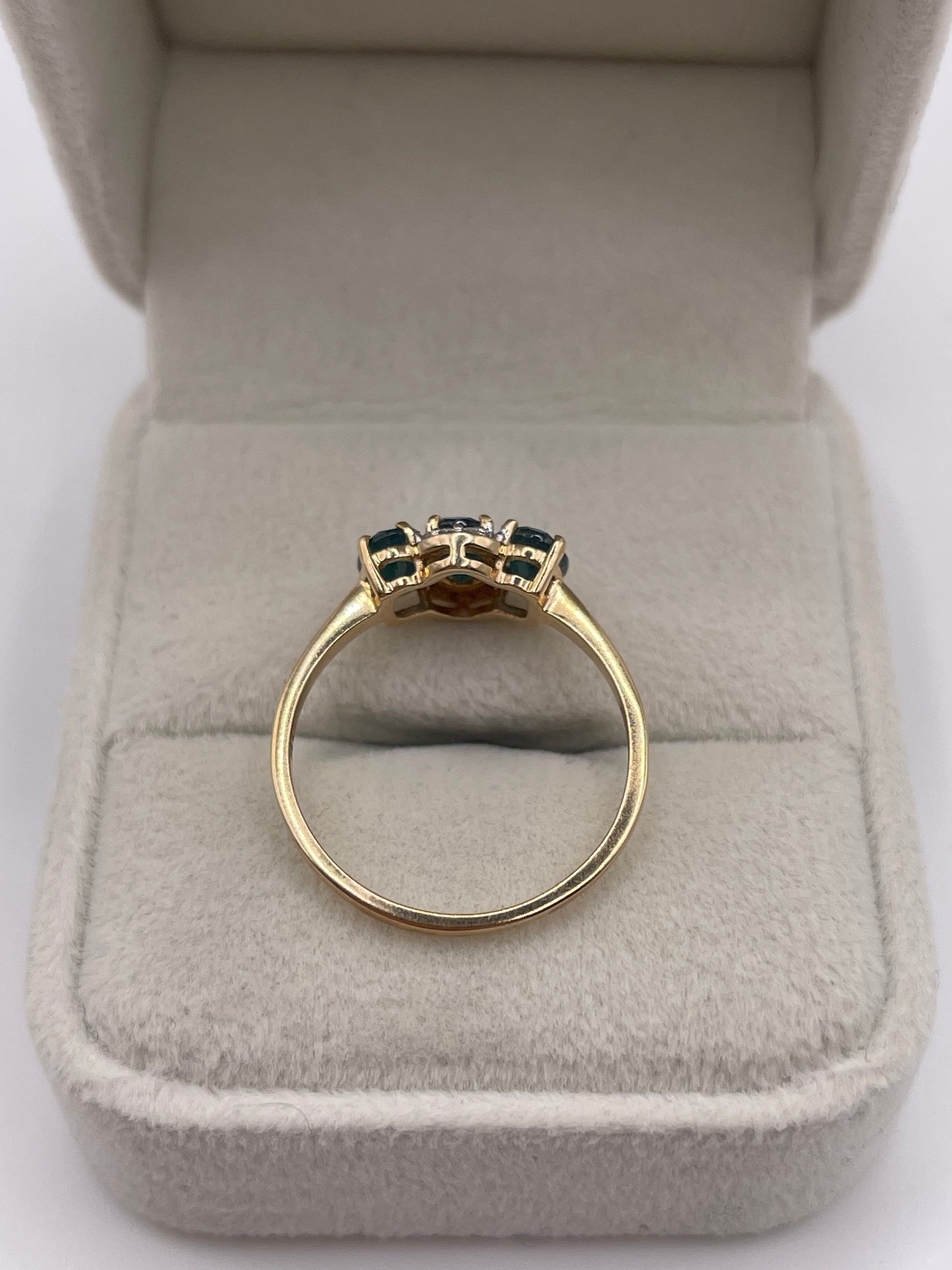 9ct gold grandidierite and zircon ring