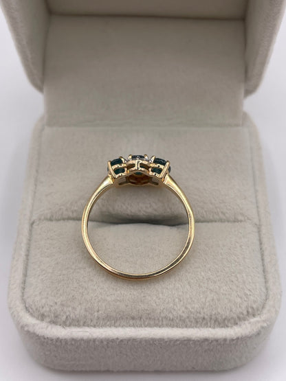 9ct gold grandidierite and zircon ring