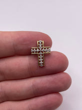 Load image into Gallery viewer, 9ct gold diamond cross pendant
