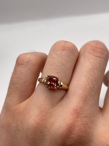 9ct gold topaz and zircon ring