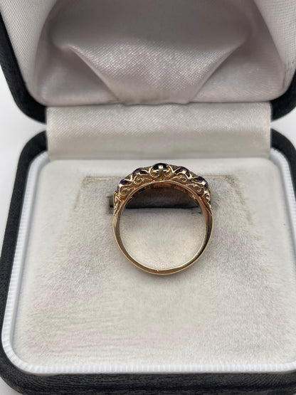 9ct gold amethyst ring