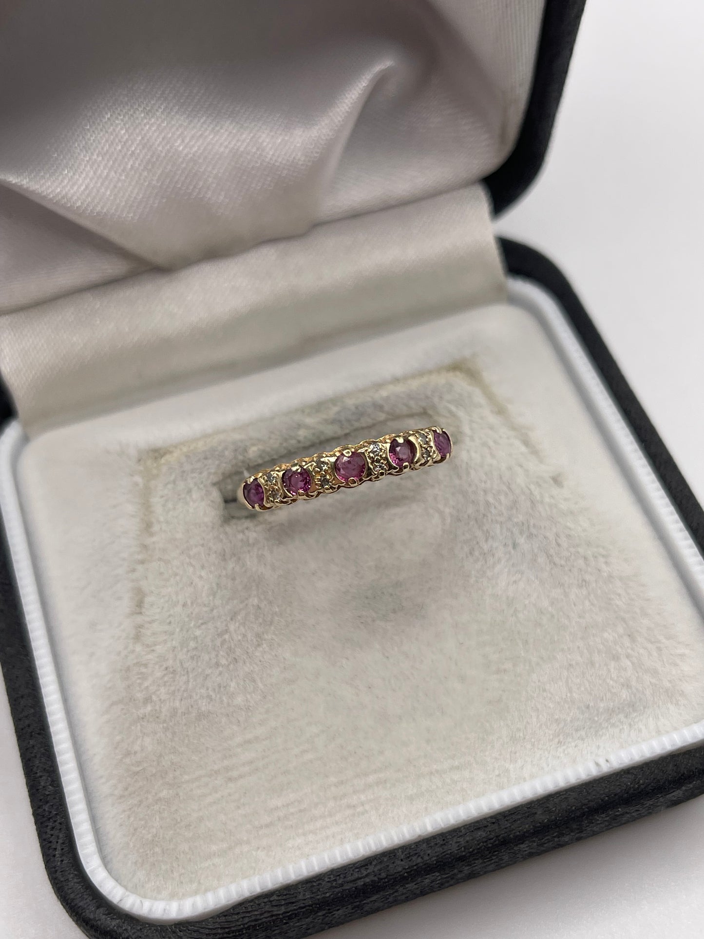 9ct gold ruby and diamond ring