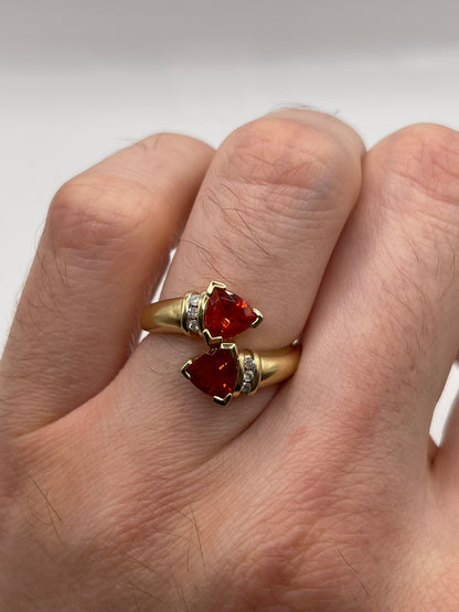 9ct gold quartz and diamond ring