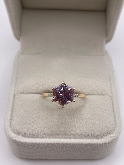 9ct gold ametrine and diamond ring