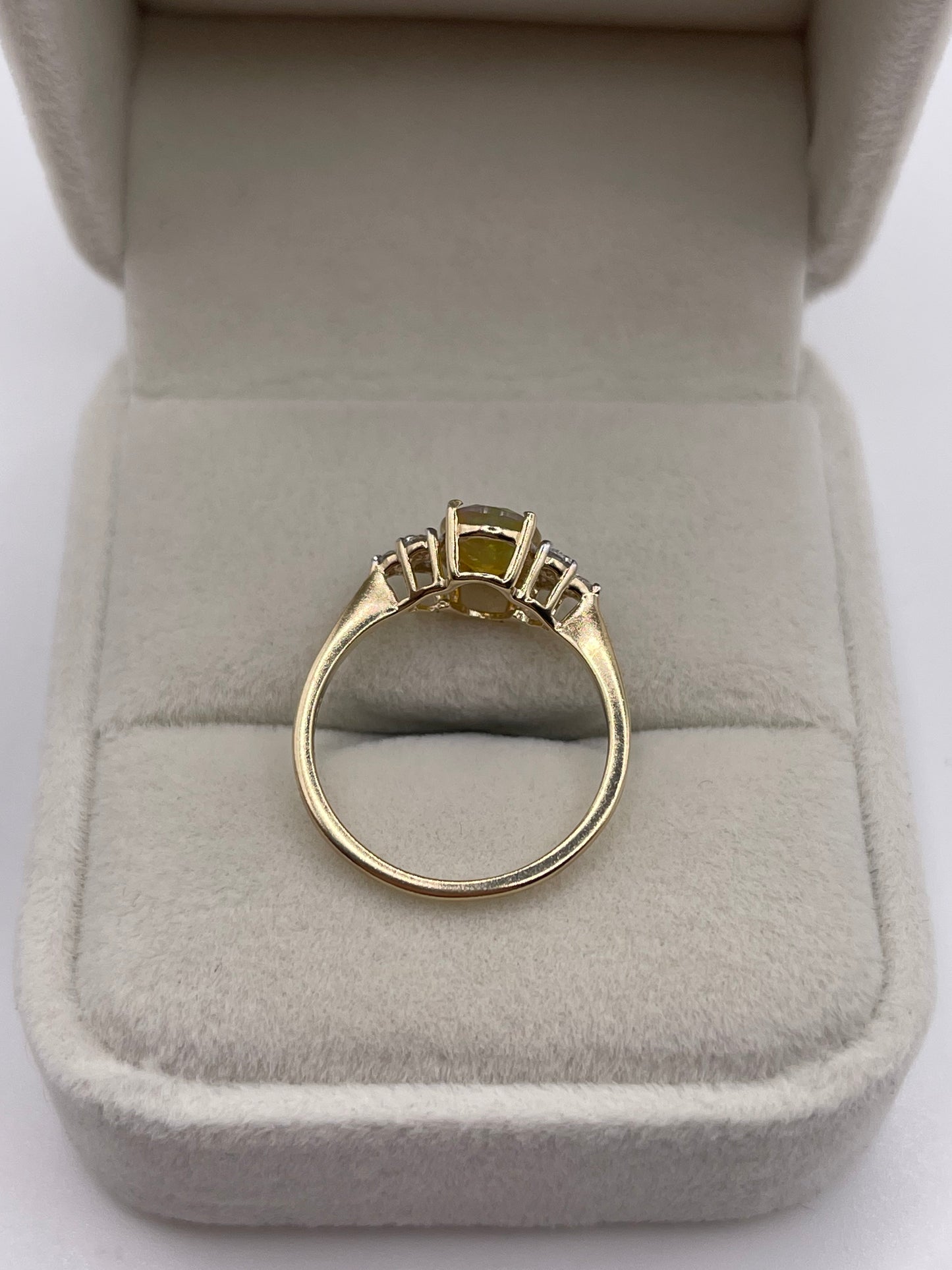 9ct gold opal and zircon ring