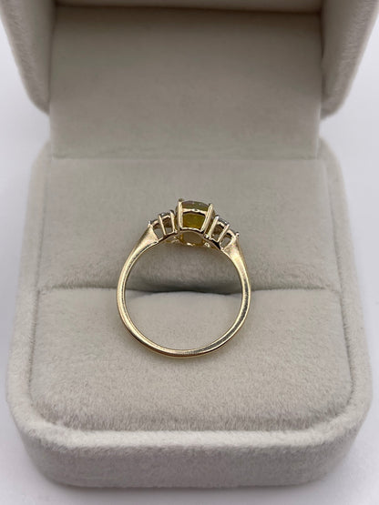 9ct gold opal and zircon ring
