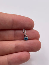 Load image into Gallery viewer, 9ct white gold blue topaz pendant
