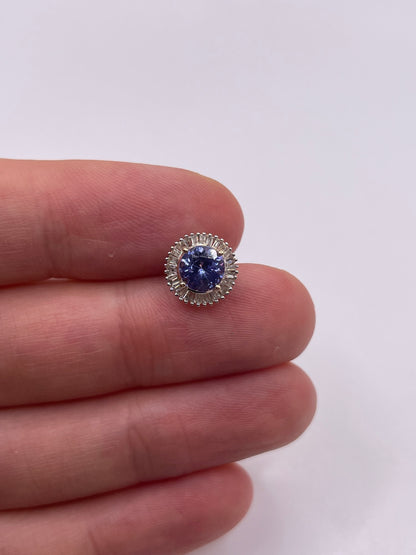 9ct gold tanzanite and diamond pendant