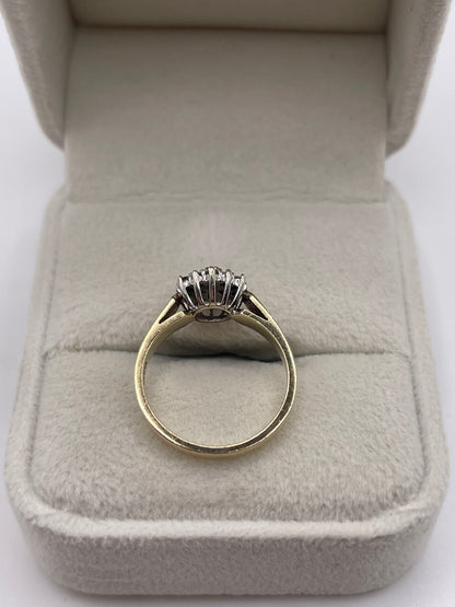 9ct gold diamond cluster ring