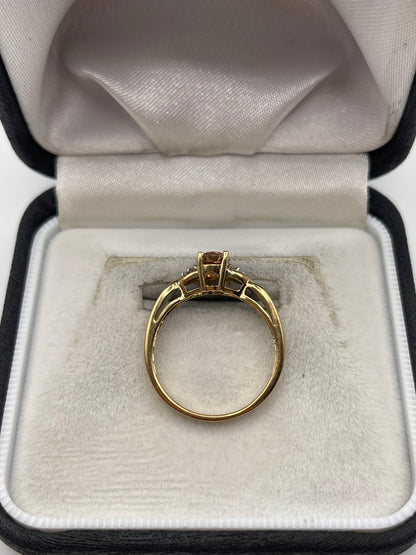 9ct gold topaz and diamond ring