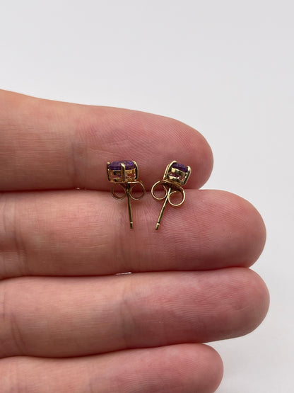 9ct gold amethyst earrings