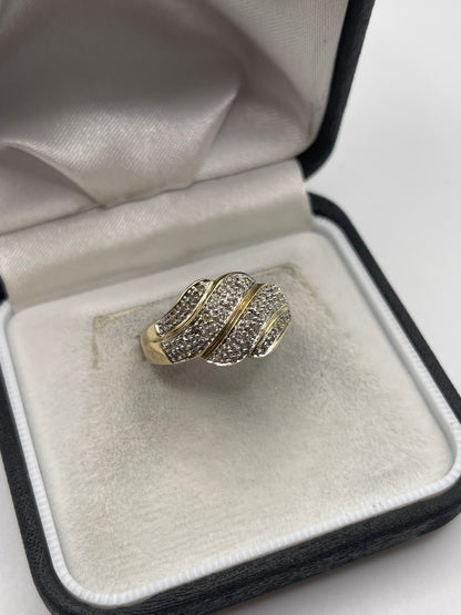 9ct gold diamond cluster ring