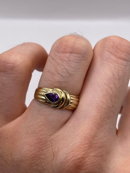 9ct gold amethyst ring