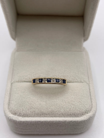 9ct gold sapphire and diamond ring