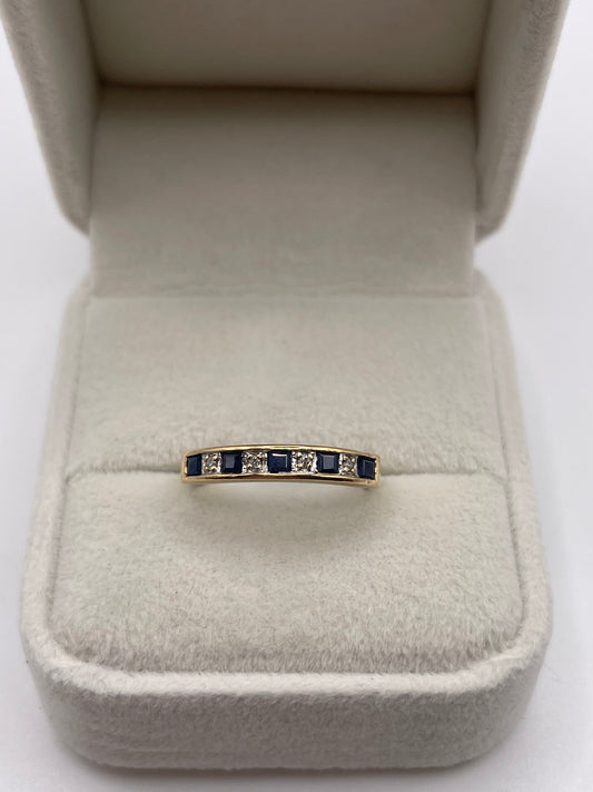 9ct gold sapphire and diamond ring