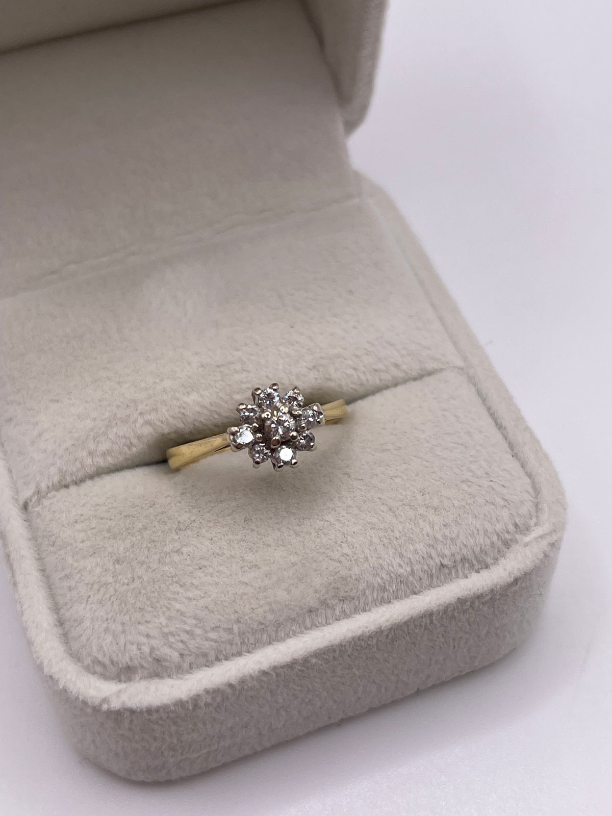 18ct gold diamond cluster ring