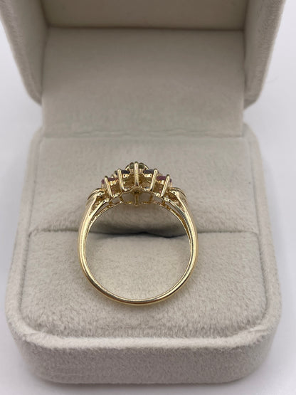 9ct gold multi gemstone cluster ring