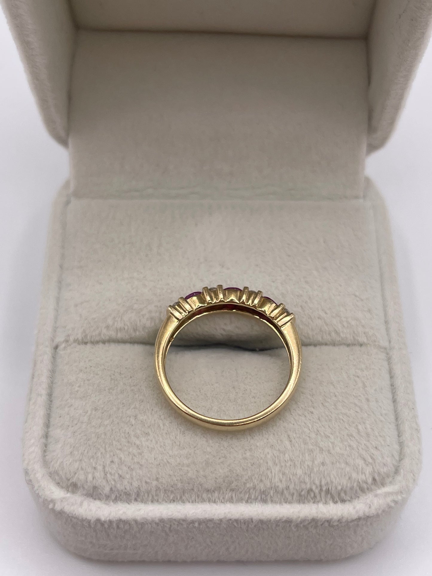 9ct gold ruby and diamond ring