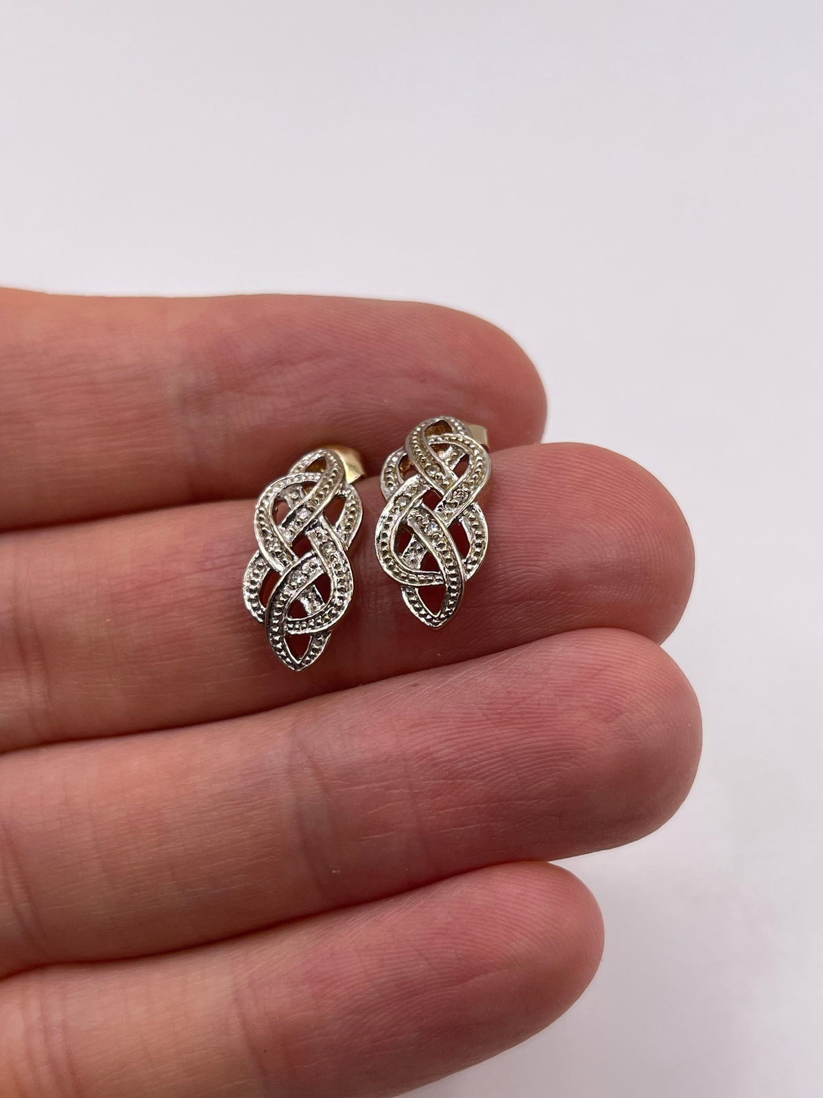 9ct gold diamond earrings