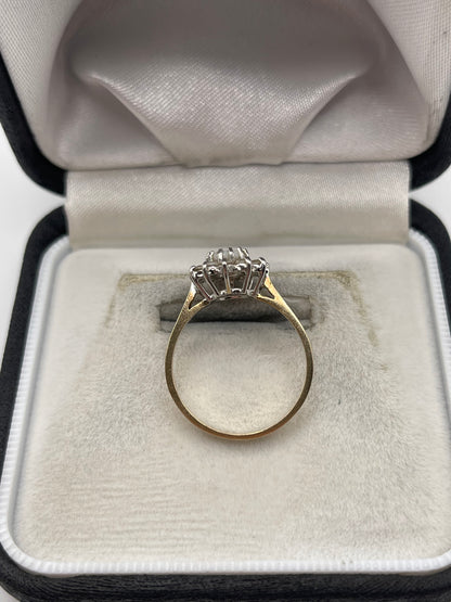 9ct gold opal and cz ring