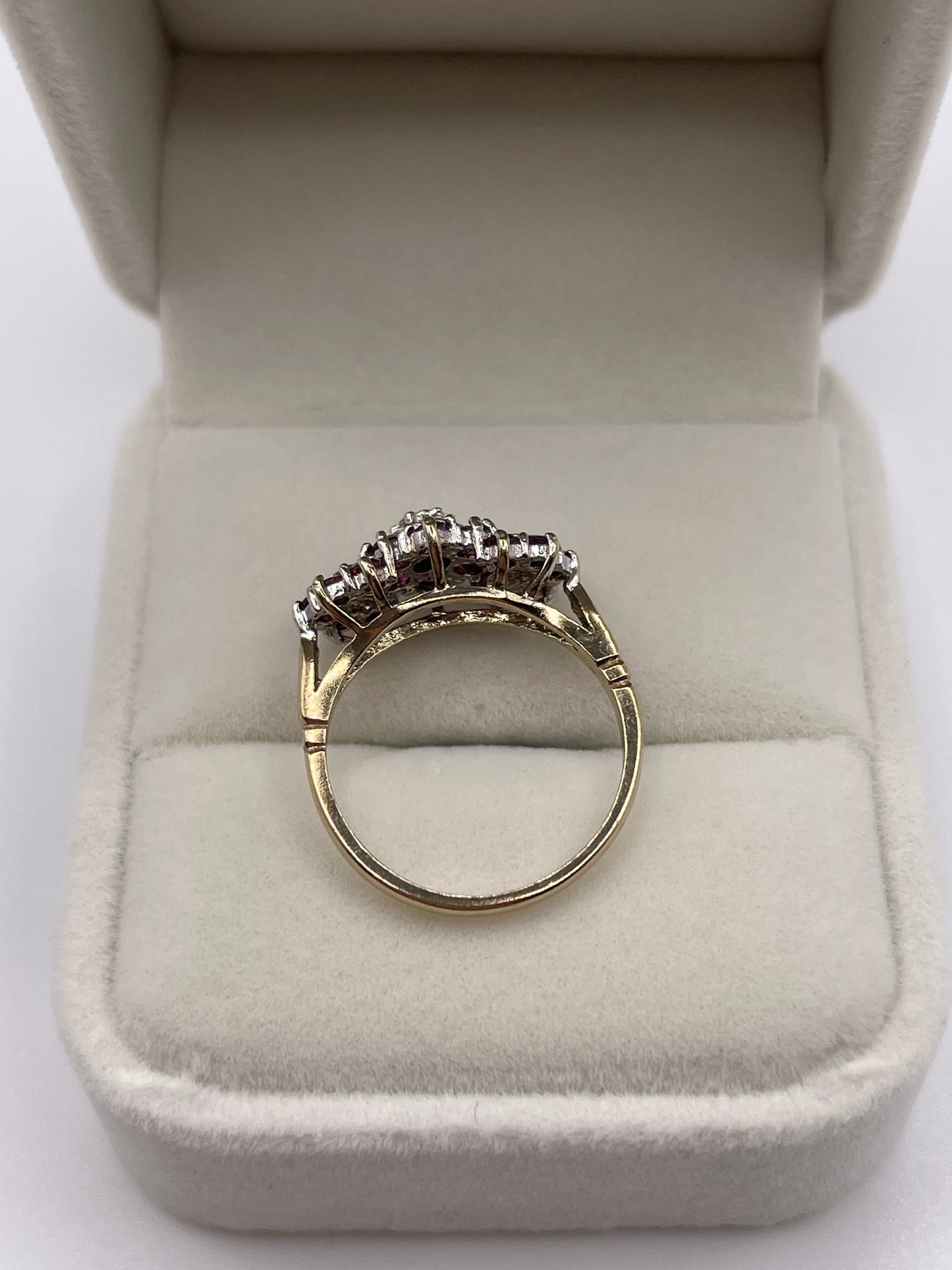 9ct gold ruby and diamond ring
