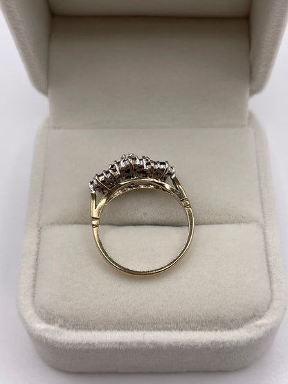 9ct gold ruby and diamond ring