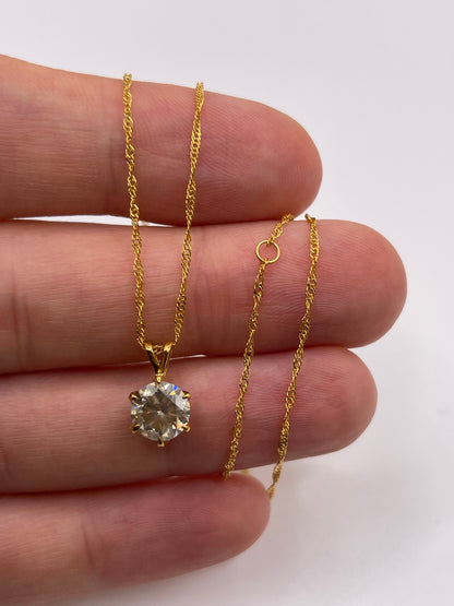 24ct gold 1.5ct diamond necklace