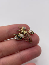 Load image into Gallery viewer, 9ct gold sapphire and diamond wasp brooch
