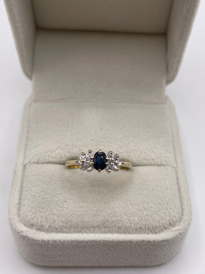 9ct gold sapphire and diamond ring