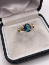 Load image into Gallery viewer, 9ct gold blue topaz ring
