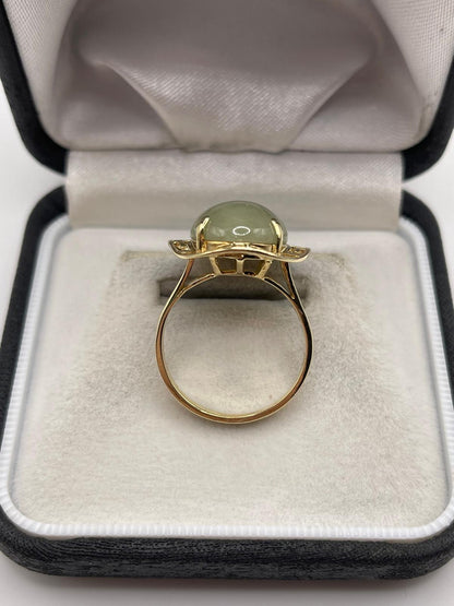 14ct gold jade ring