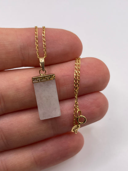9ct gold jade necklace