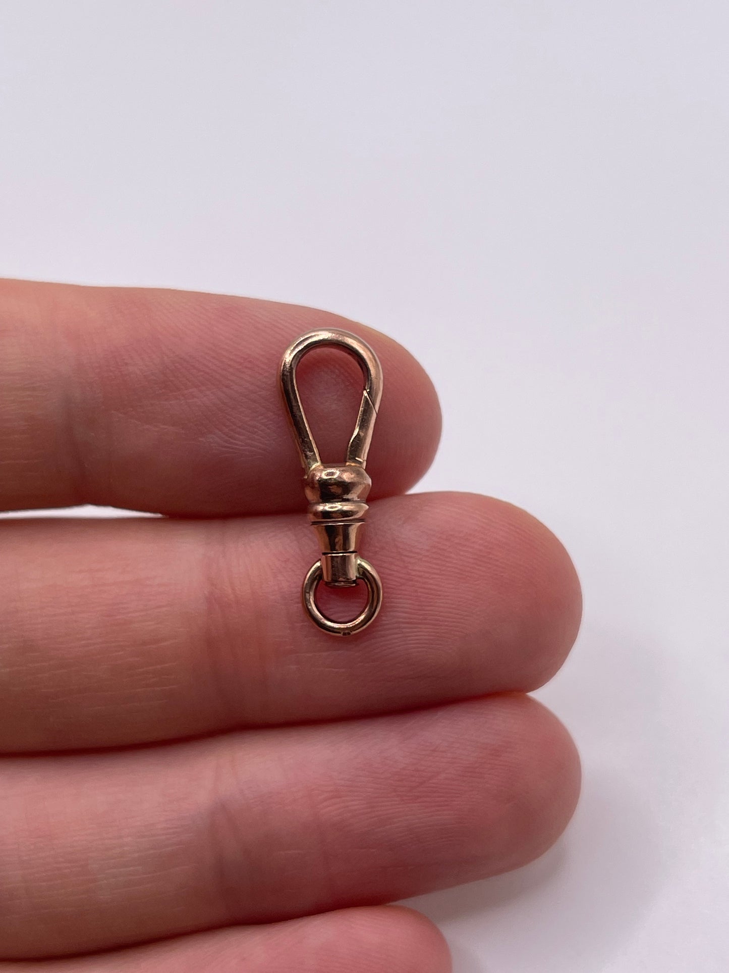 9ct rose gold dog clip 1