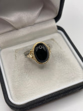 Load image into Gallery viewer, 9ct gold onyx ring
