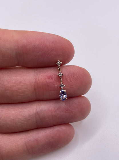 9ct gold tanzanite and diamond pendant
