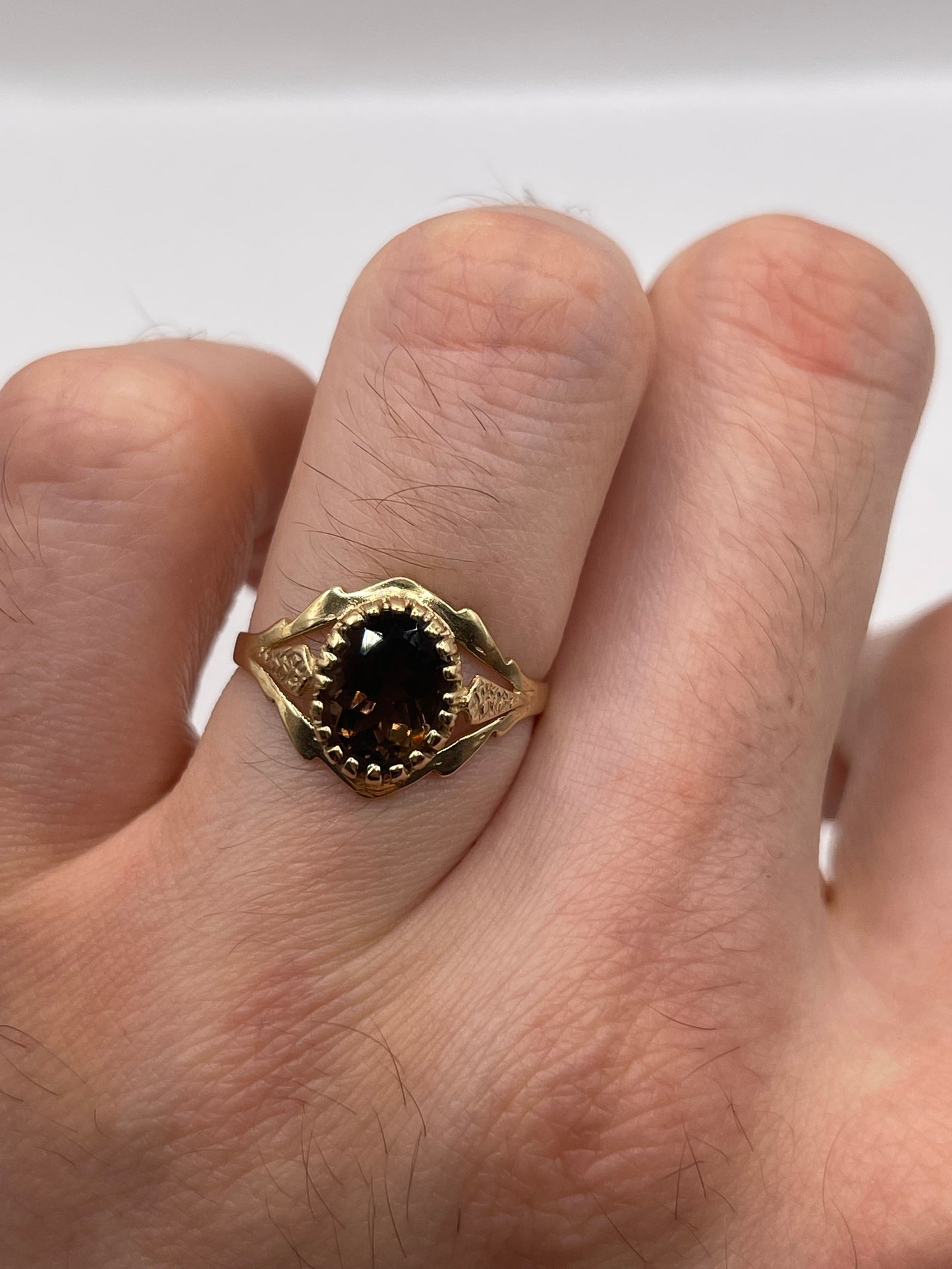 9ct gold Smokey quartz ring