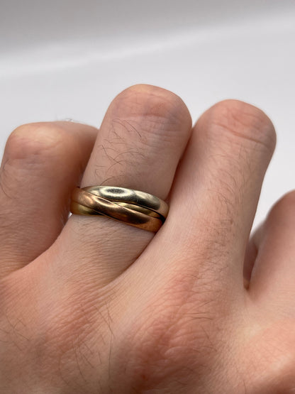 9ct tri gold ring