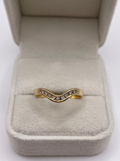 9ct gold diamond wishbone ring